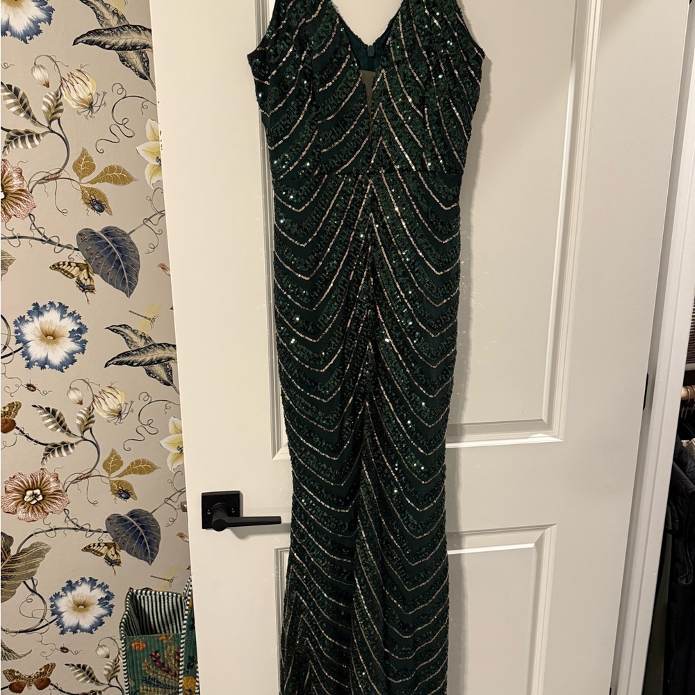 Elegant Green Sequin Gown